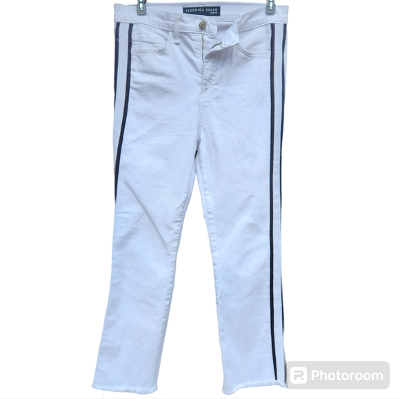 Veronica Beard Carly 11" Kick - Flare Denim wash white size 26 US - Picture 1 of 8